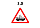 Tramvay yoʻli bilan kesishuv yo'l belgisi