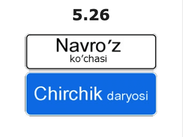 Manzil nomi yo'l belgisi