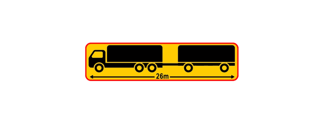 Uzun oʻlchamli transport vositasi yo'l belgisi