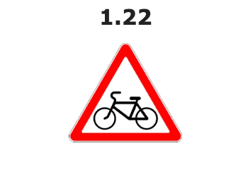 Velosiped yoʻlkasi bilan kesishuv yo'l belgisi