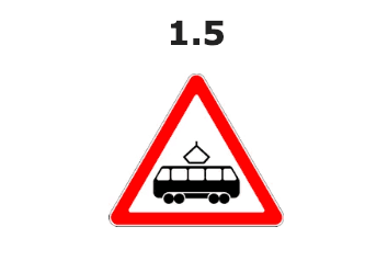 Tramvay yoʻli bilan kesishuv yo'l belgisi