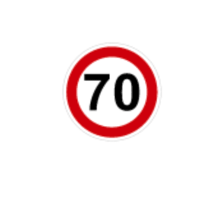 Tezlik cheklangan yo'l belgisi